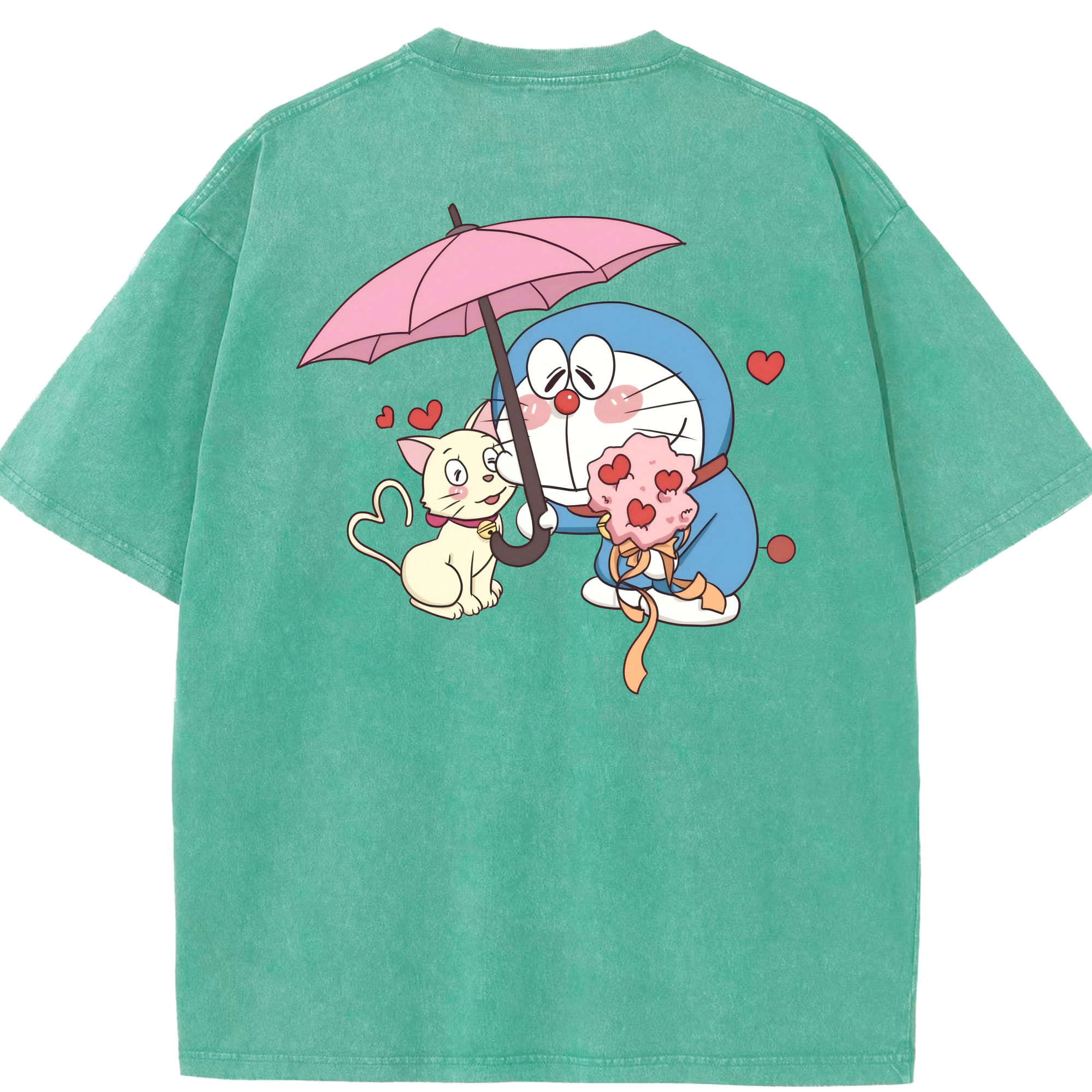 （画像用） ドラえもん Doraemon 綿100% ヴィンテージ風 半袖Tシャツ（背面プリント）
